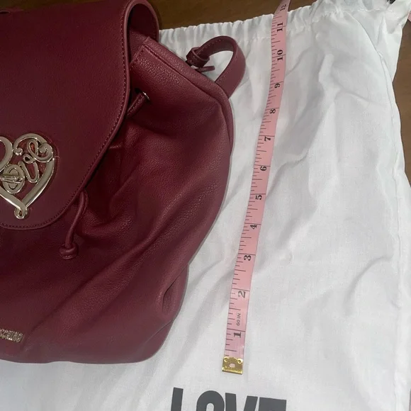 Love Moschino Dark Red Backpack with Heart Accent display picture 1